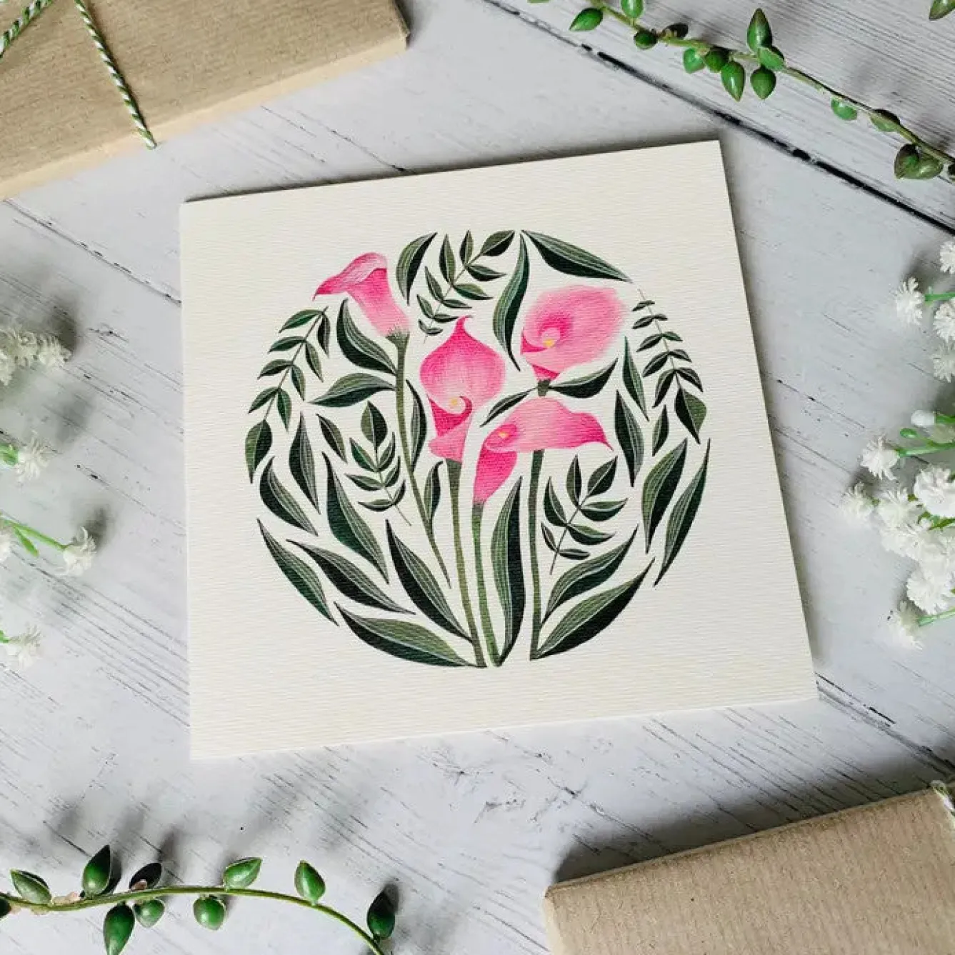 Becky Amelia Calla Lilies Greeting Card- Greeting Cards