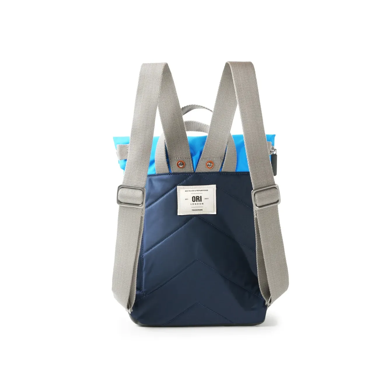 Ori London Canfield B Midnight Blue/Blue Neon Recycled Nylon Backpack - Small- Bags
