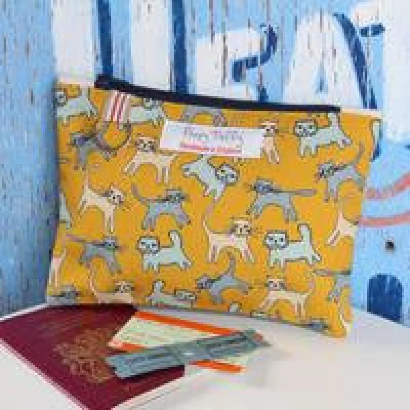 Poppy Treffry Cat Flat Zip Purse with Keyring- Storage|Key Chains