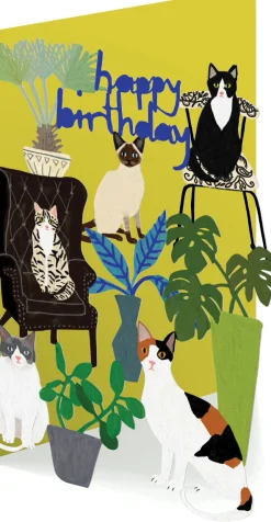 Roger La Borde Cat Palais, Birthday Laser Greeting Card- Greeting Cards