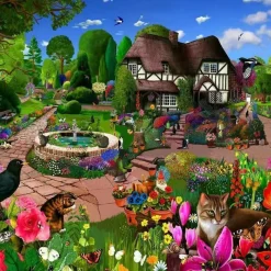 All Jigsaw Puzzles Cats in a Cottage Garden 500 Piece Jigsaw Puzzle- Puzzles|Children