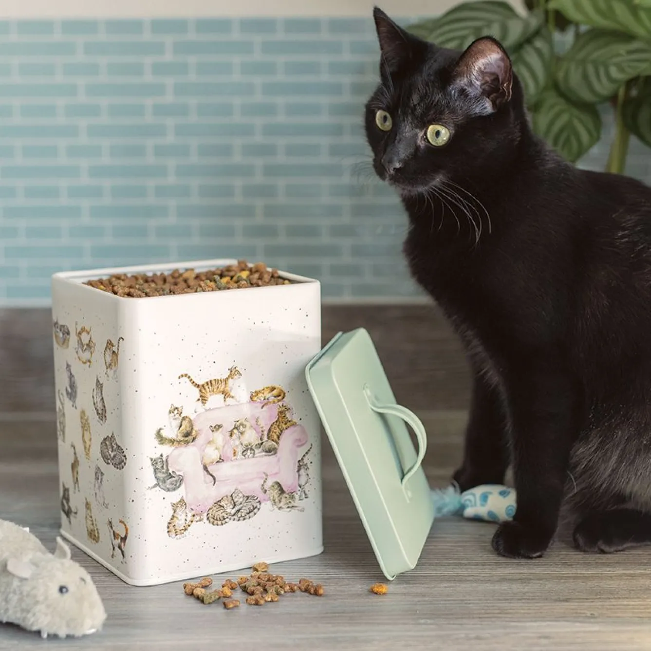 Wrendale Designs Cat Treat Square Tin- Storage Caddies|Storage