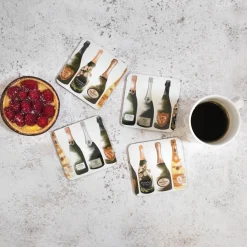 Corinne Alexander Champagne Coaster Set by- Coasters