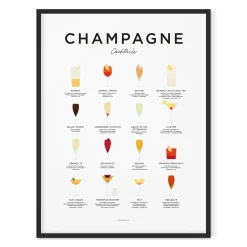 Everlong Print Co. Champagne Cocktails Print - Framed- Art