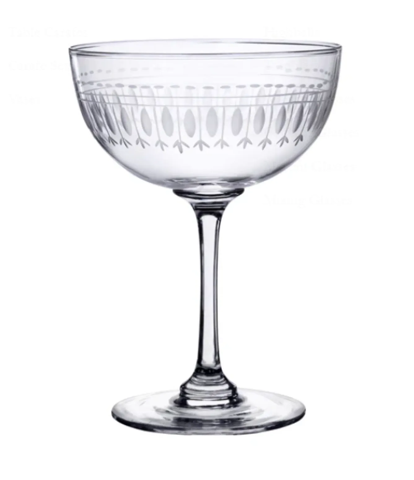 The Vintage List Champagne Saucer with Oval Design by- Glassware
