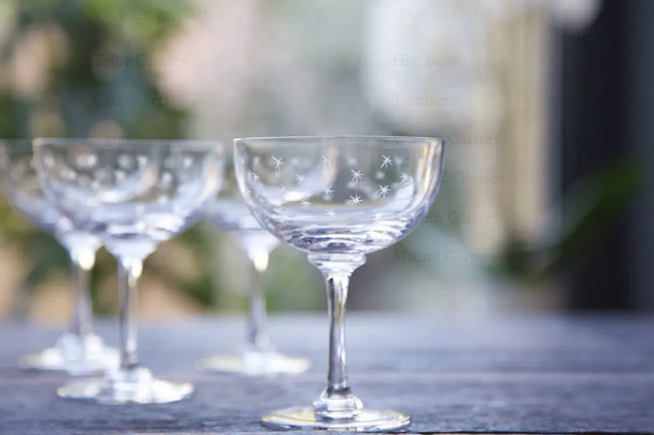 The Vintage List Champagne Saucer with Stars Design by- Glassware