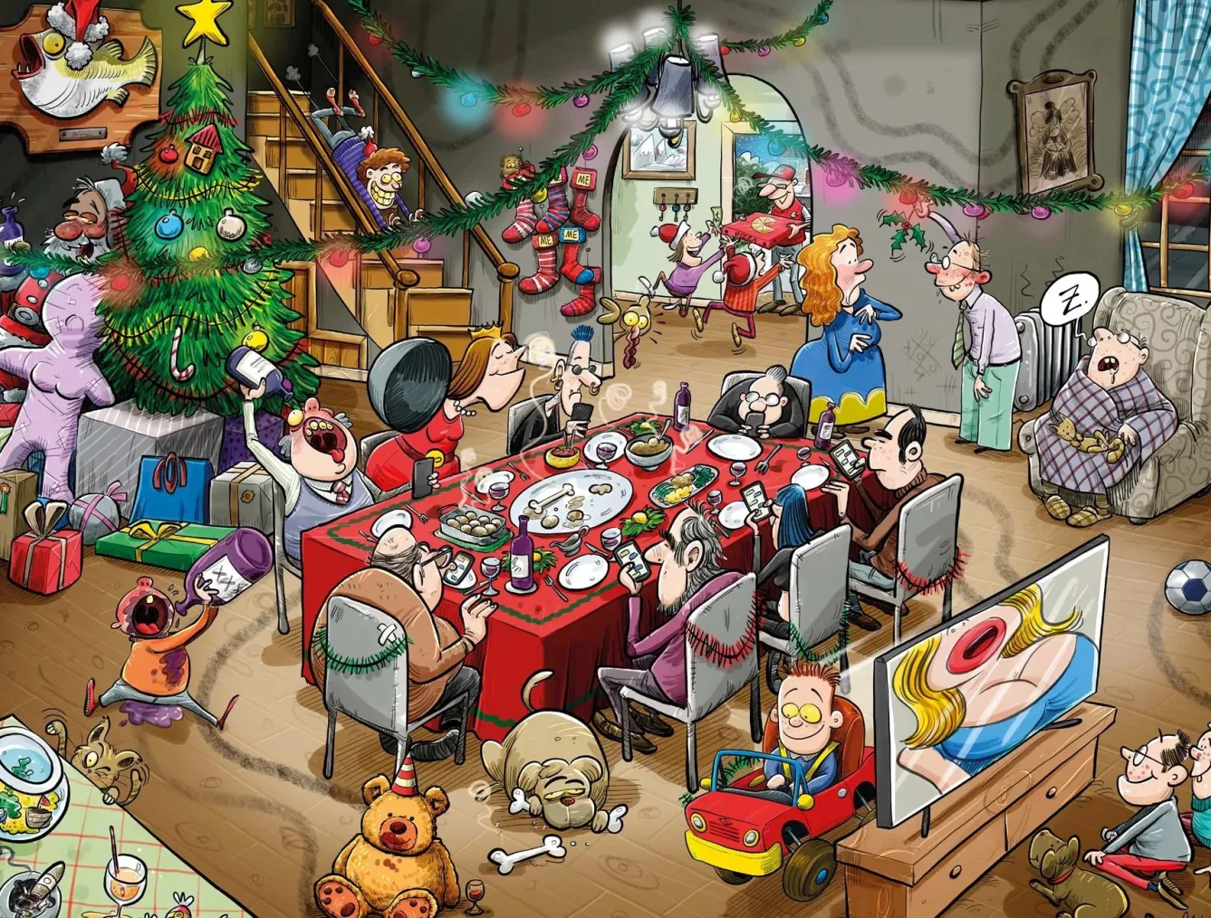All Jigsaw Puzzles Chaos at Christmas 4 x 500 Piece Jigsaw Puzzles- Puzzles|Children