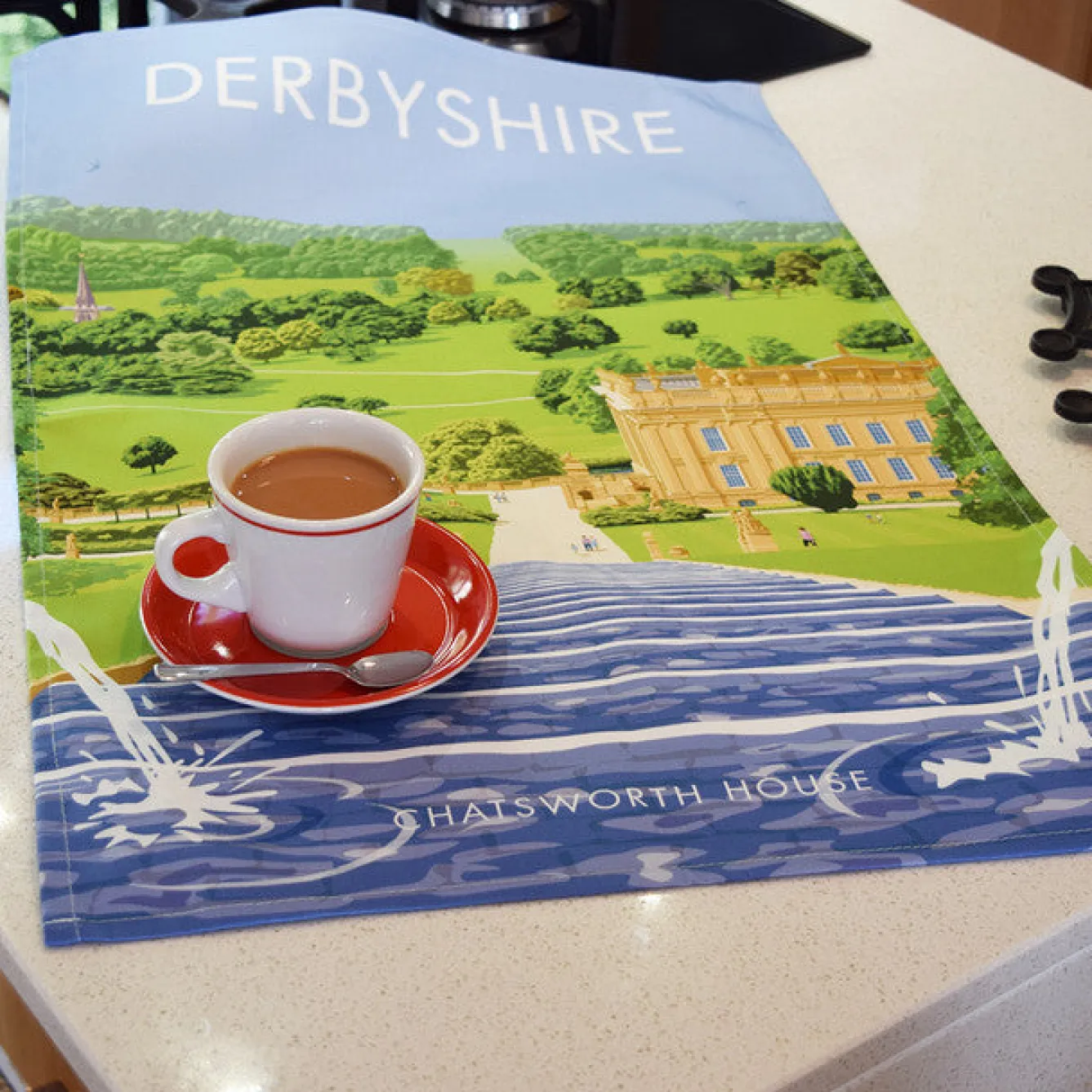 Town Towels Chatsworth House - Derbyshire Tea Towel- Tea|Tea Towels
