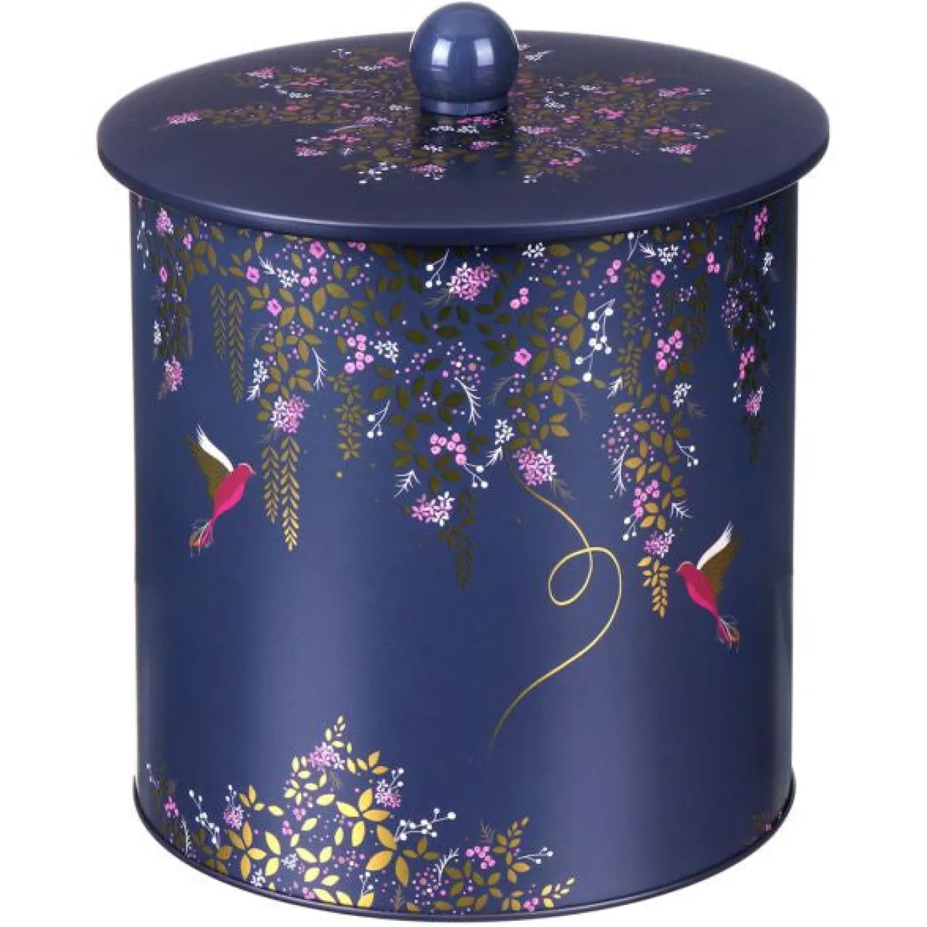 Sara Miller London Chelsea Navy Biscuit Barrel- Novelty|Storage