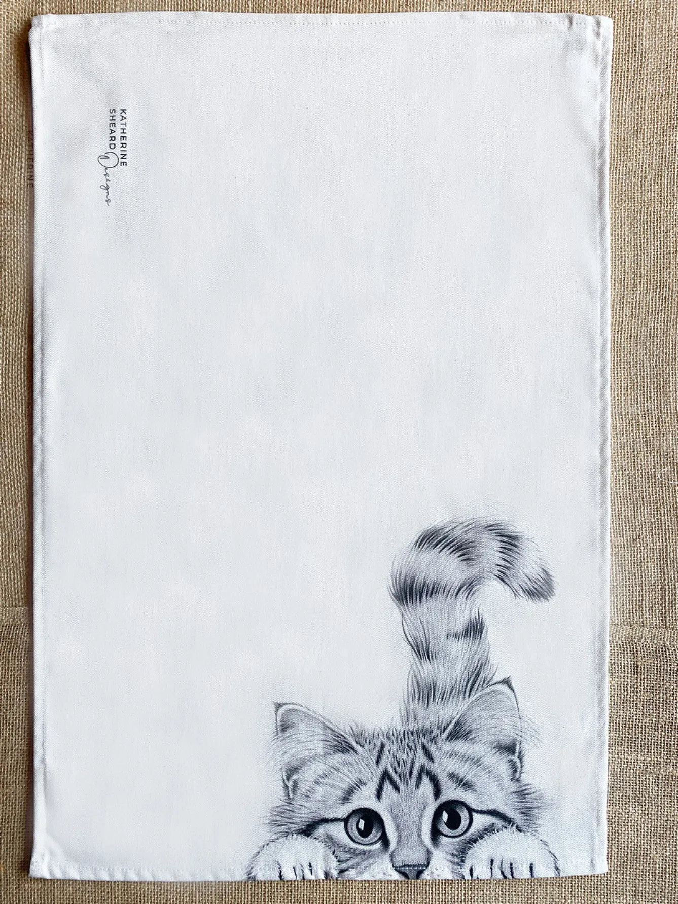 Katherine Sheard Designs Chester Cat Tea Towel- Tea|Tea Towels