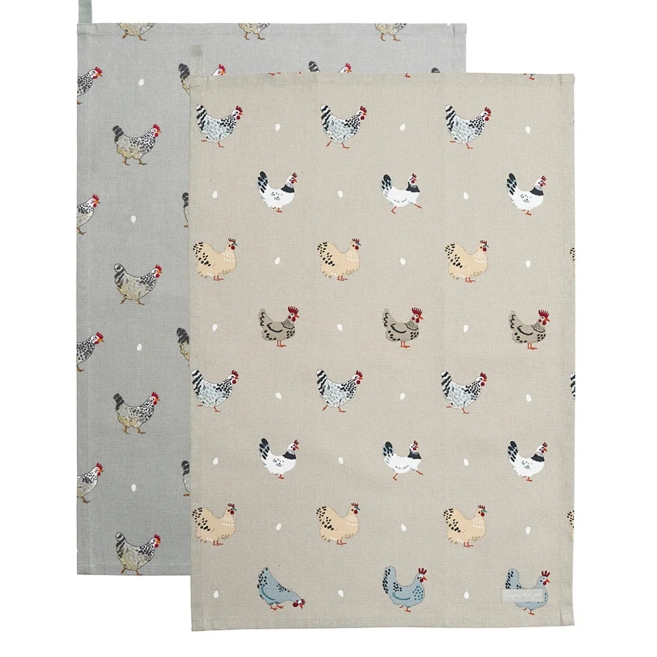 Sophie Allport Chicken & Lay a Little Egg Set of 2 Tea Towels by- Tea|Tea