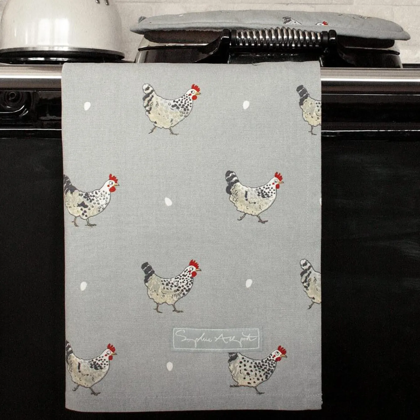 Sophie Allport Chicken Tea Towel- Tea|Tea Towels