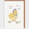 Lottie Murphy Chick in a Bonnet Easter Card- Easter