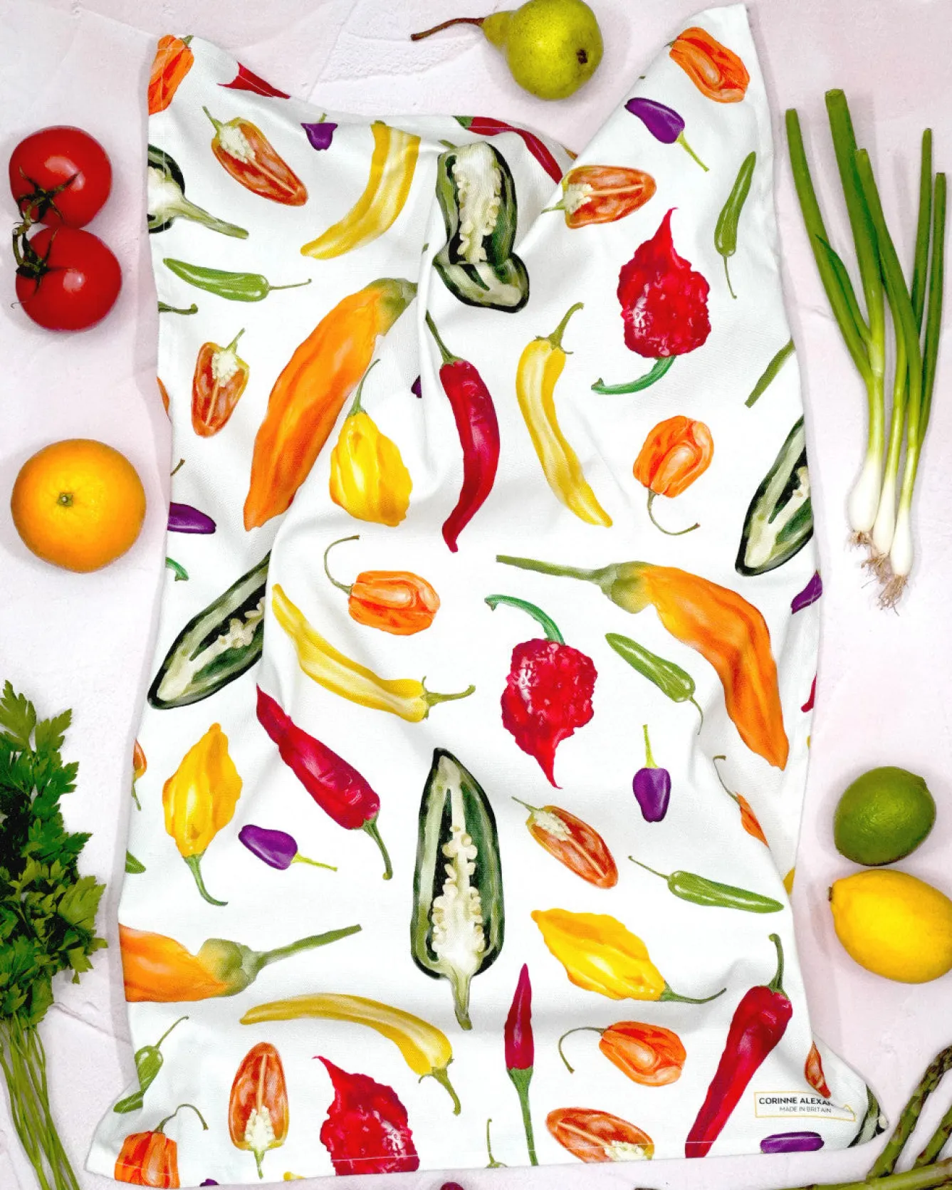 Corinne Alexander Chili Tea Towel by- Father's Day|Tea