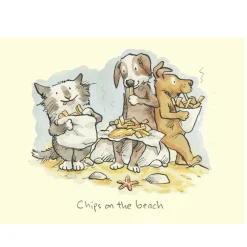 Two Bad Mice Chips on the Beach Greetings Card- Picnic|Greeting Cards