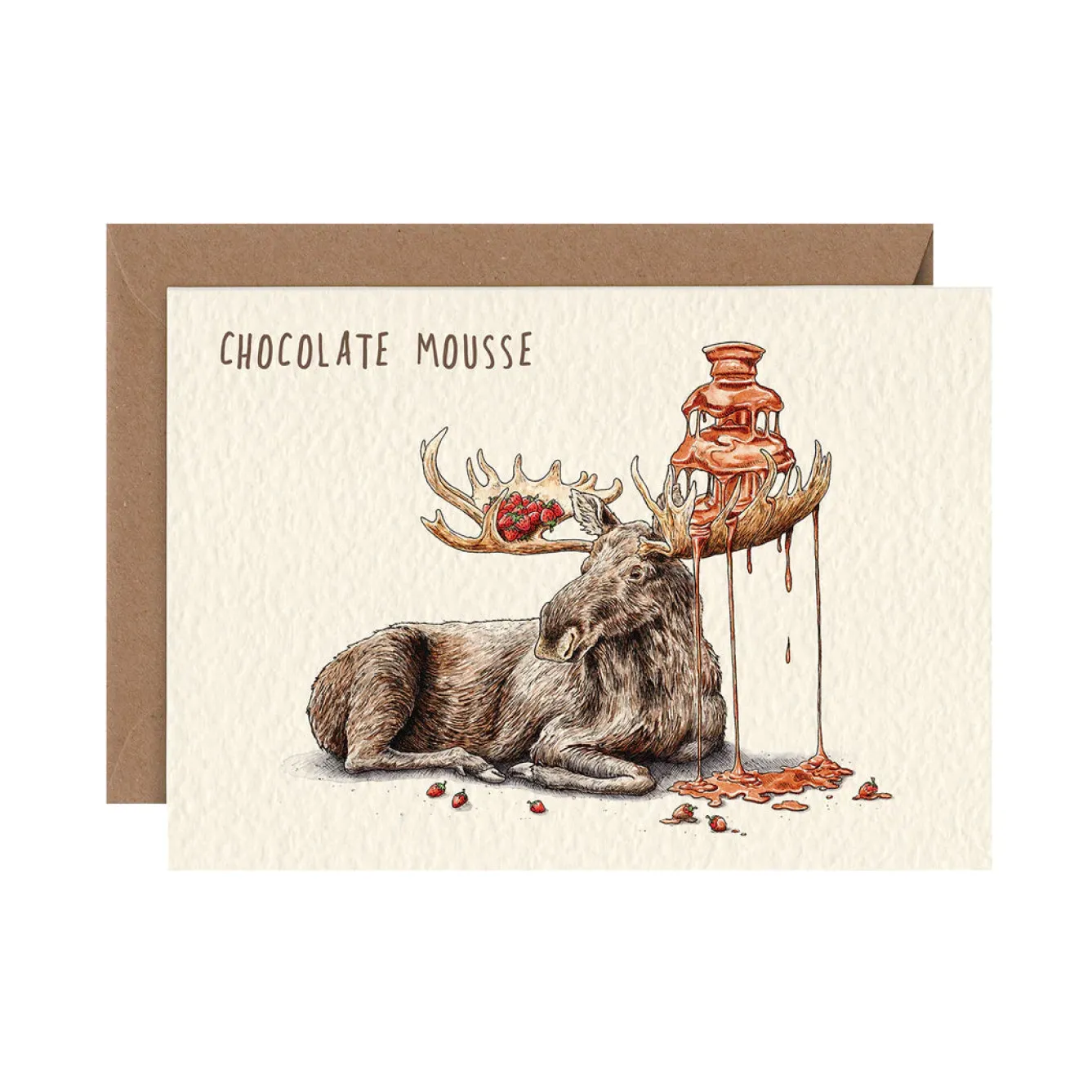 Bewilderbeest Chocolate Mousse Greetings Card- Greeting Cards
