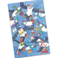 Emma Ball Christmas Flying Puffin Tea Towel- Christmas|Tea