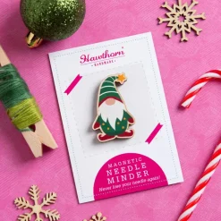 Hawthorn Handmade Christmas Gnome Magnetic Needle Holder- Crafts