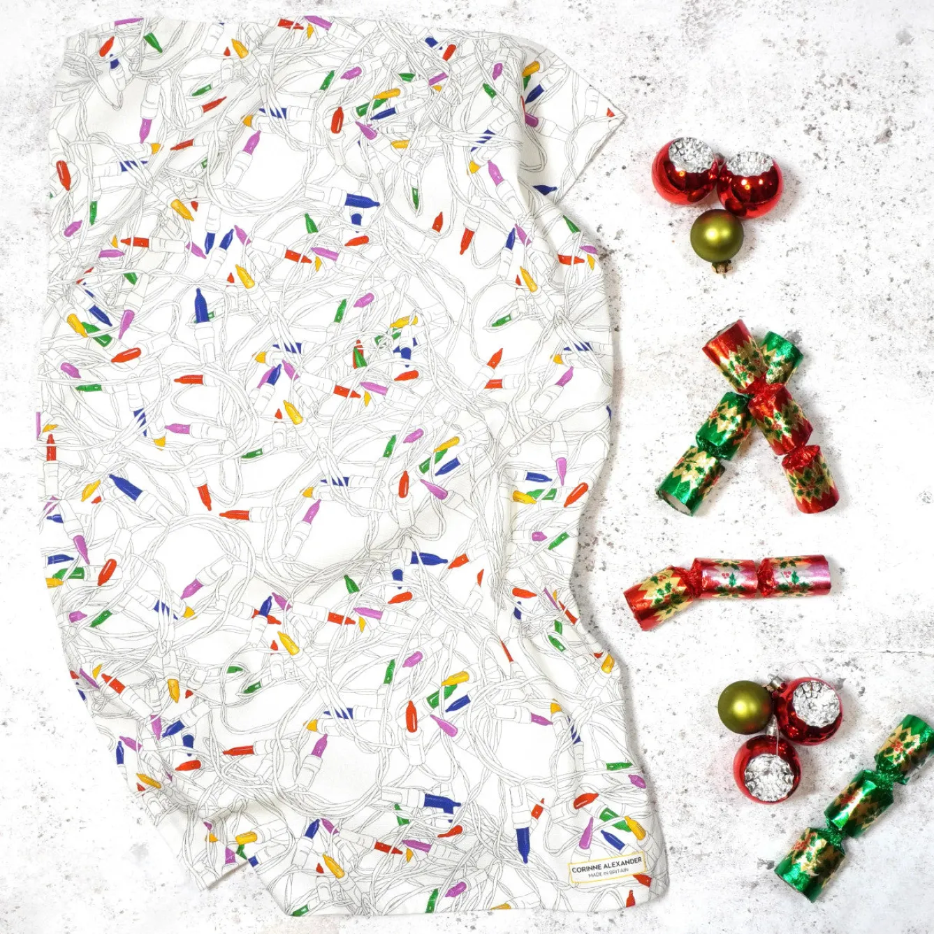 Corinne Alexander Christmas Lights Tea Towel by- Christmas|Tea
