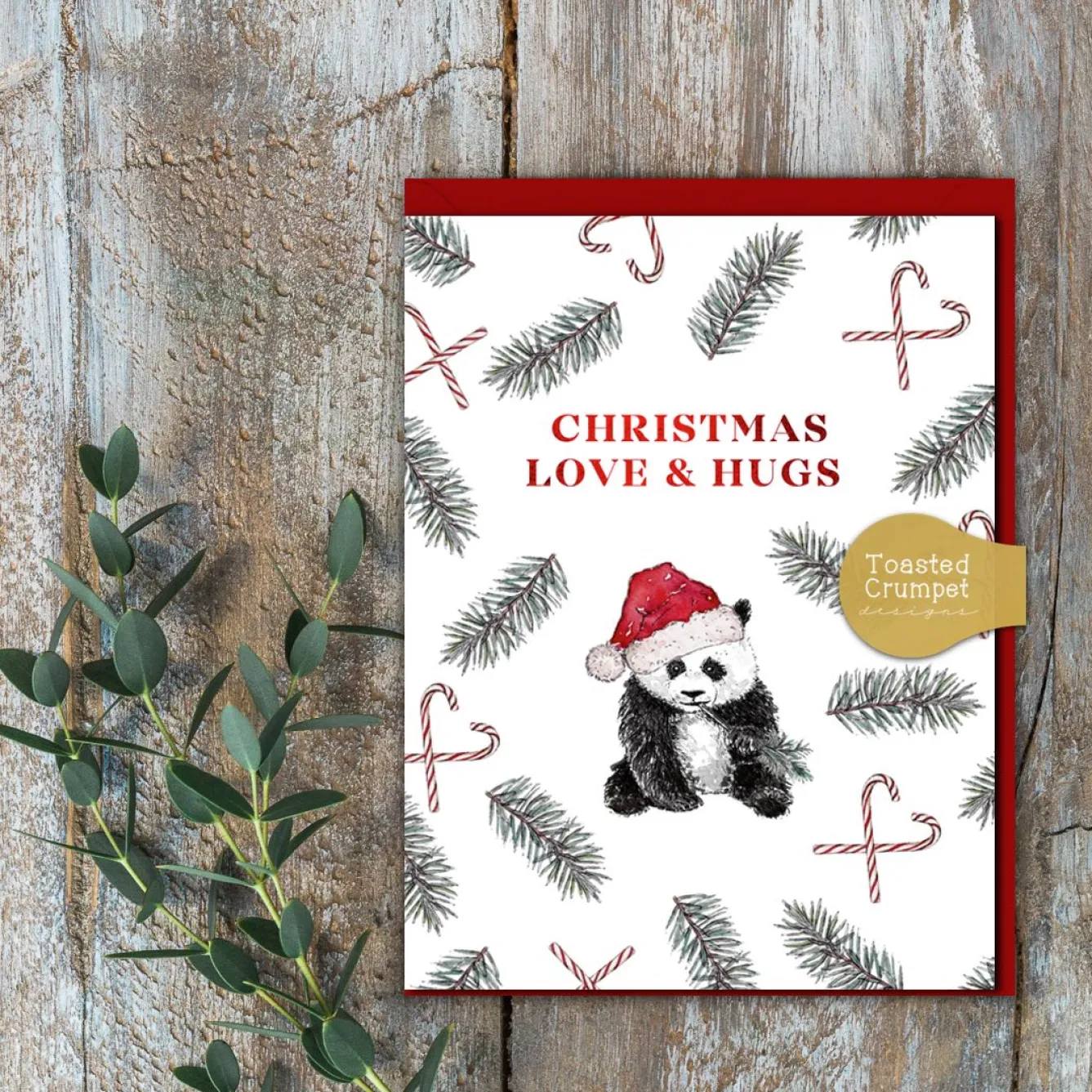 Toasted Crumpet Christmas Love & Hugs Greetings Card- Christmas Cards|Christmas