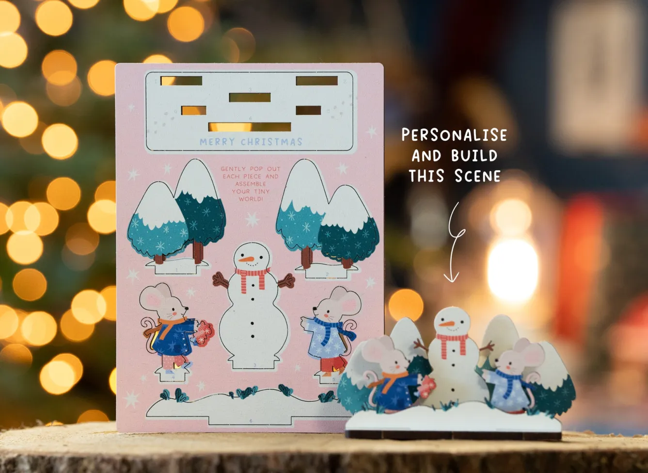 Dapple & Dot Christmas Mice & Snowman Pop Out Card- Christmas Cards|Christmas