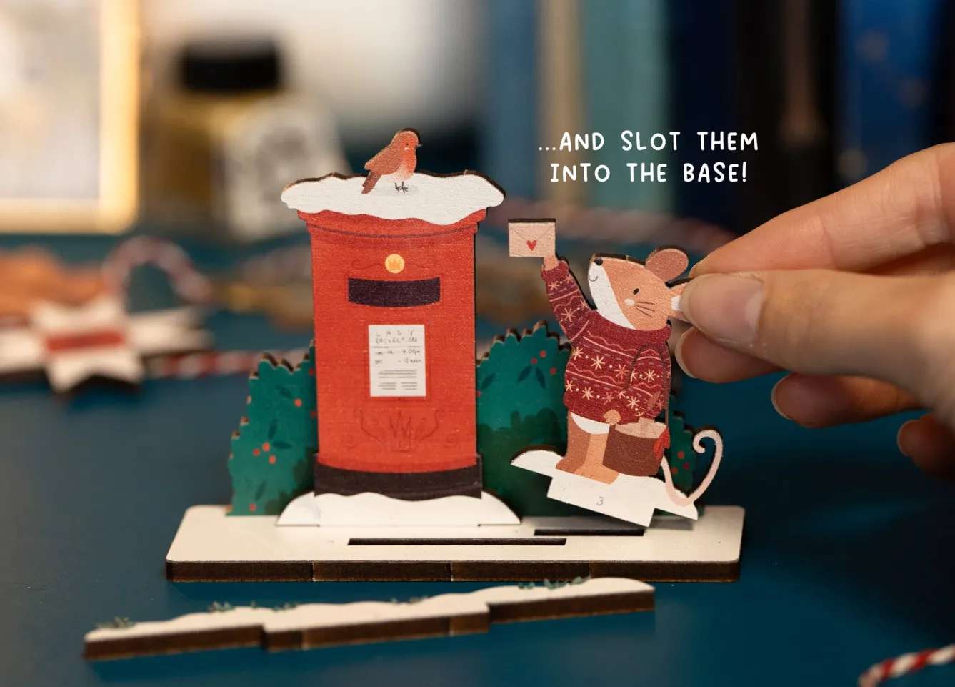 Dapple & Dot Christmas Postbox Mouse Pop Out Card- Christmas Cards|Christmas