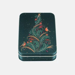 Sara Miller London Christmas Robin Tree Small Rectangular Tin- Christmas|Seasonal