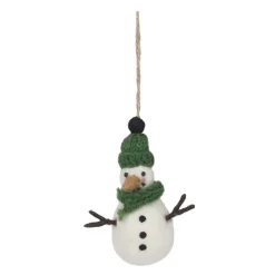 Sophie Allport Christmas Snowman Green Felt Tree Decoration- Christmas|Tea