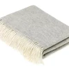 Bronte Moon Classic Collection Herringbone Gray Marino Lambswool Throw Blanket- Pillows & Throws|Bright Colors