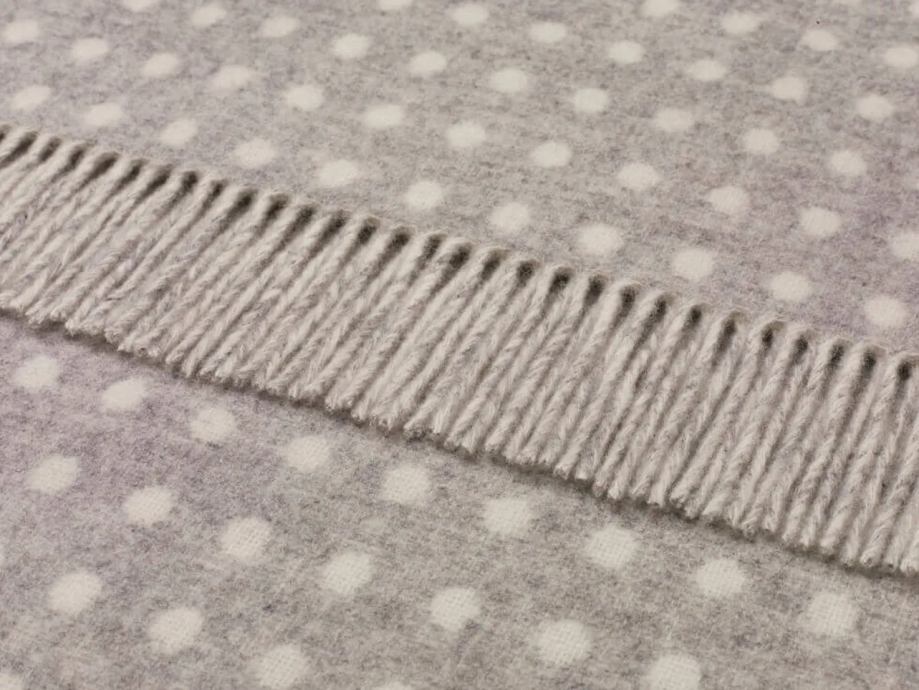 Bronte Moon Classic Collection Spot Gray Merino Lambswool Throw Blanket- Pillows & Throws|Bright Colors