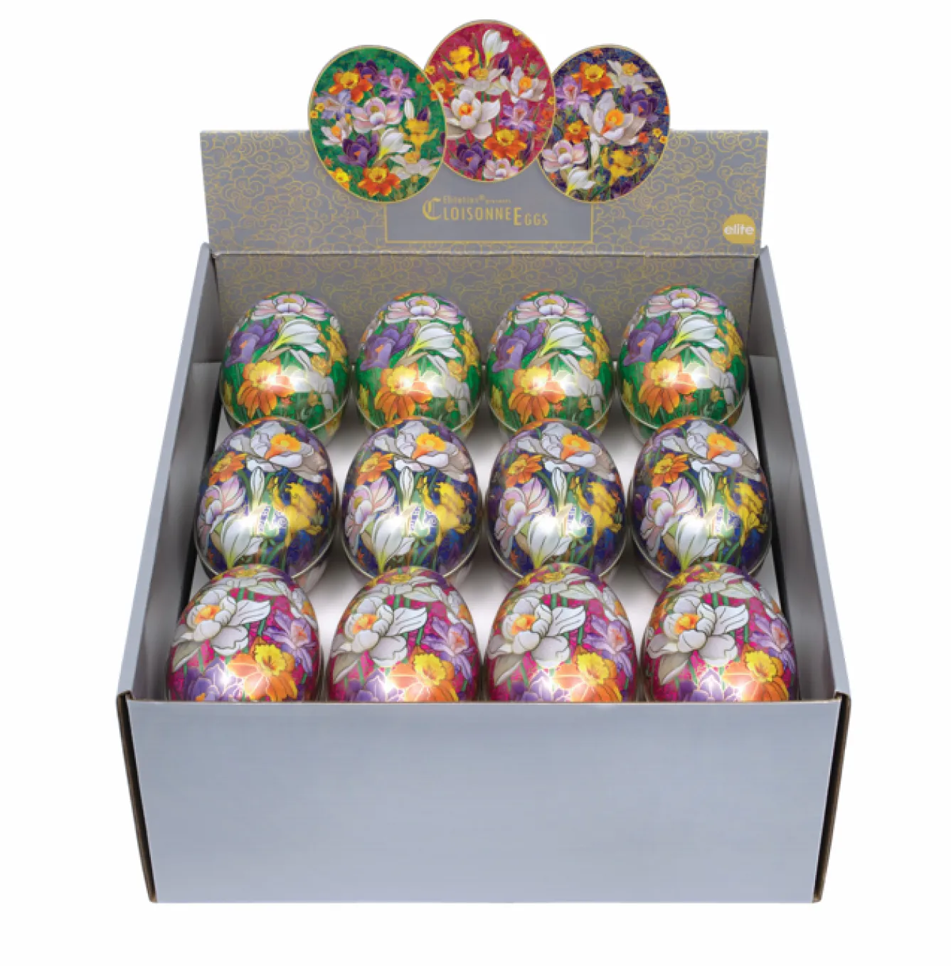 Elite Tins Cloisonne Medium Tin Easter Eggs- Easter|Seasonal