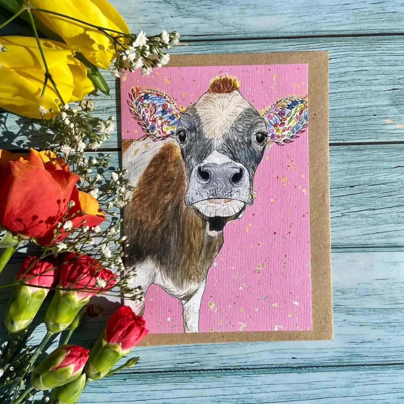 Jen Winnett Clover Cow Eco-card- Greeting Cards