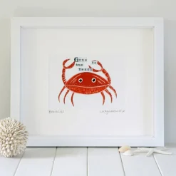 Lucky Lobster Coastal Crab Framed Print- Art