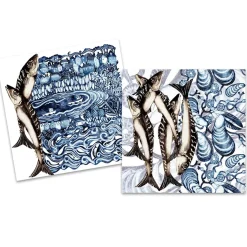 Emma Ball Coastal Prints pack of 10 Mini Notecards- Stationery|Greeting Cards