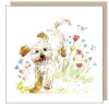 Paper Shed Design Cockapoo with Flowers & Butterflies Greetings Card- Greeting Cards
