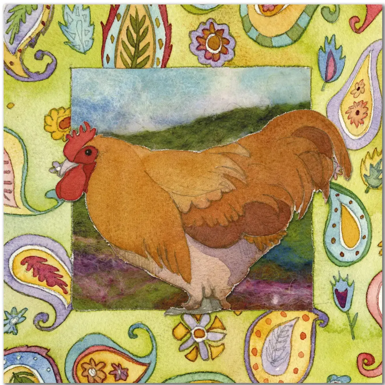Emma Ball Cockerel Greetings Card- Greeting Cards