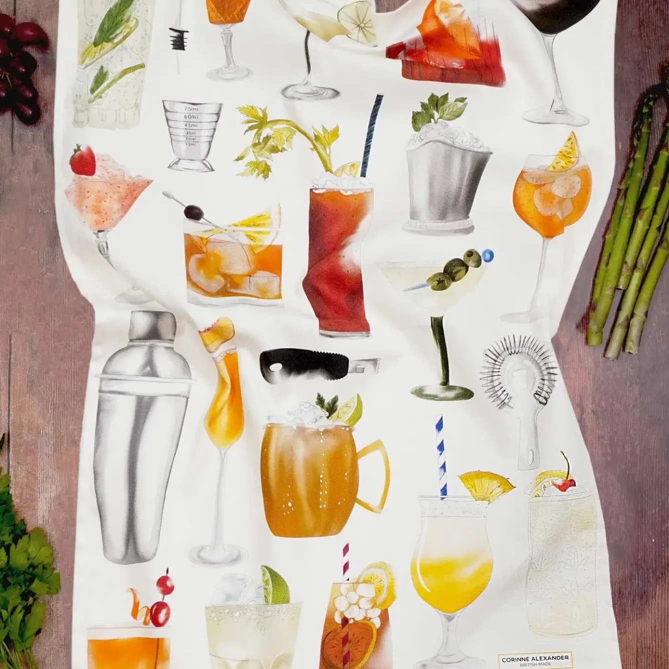 Corinne Alexander Cocktail Tea Towel by- Father's Day|Tea
