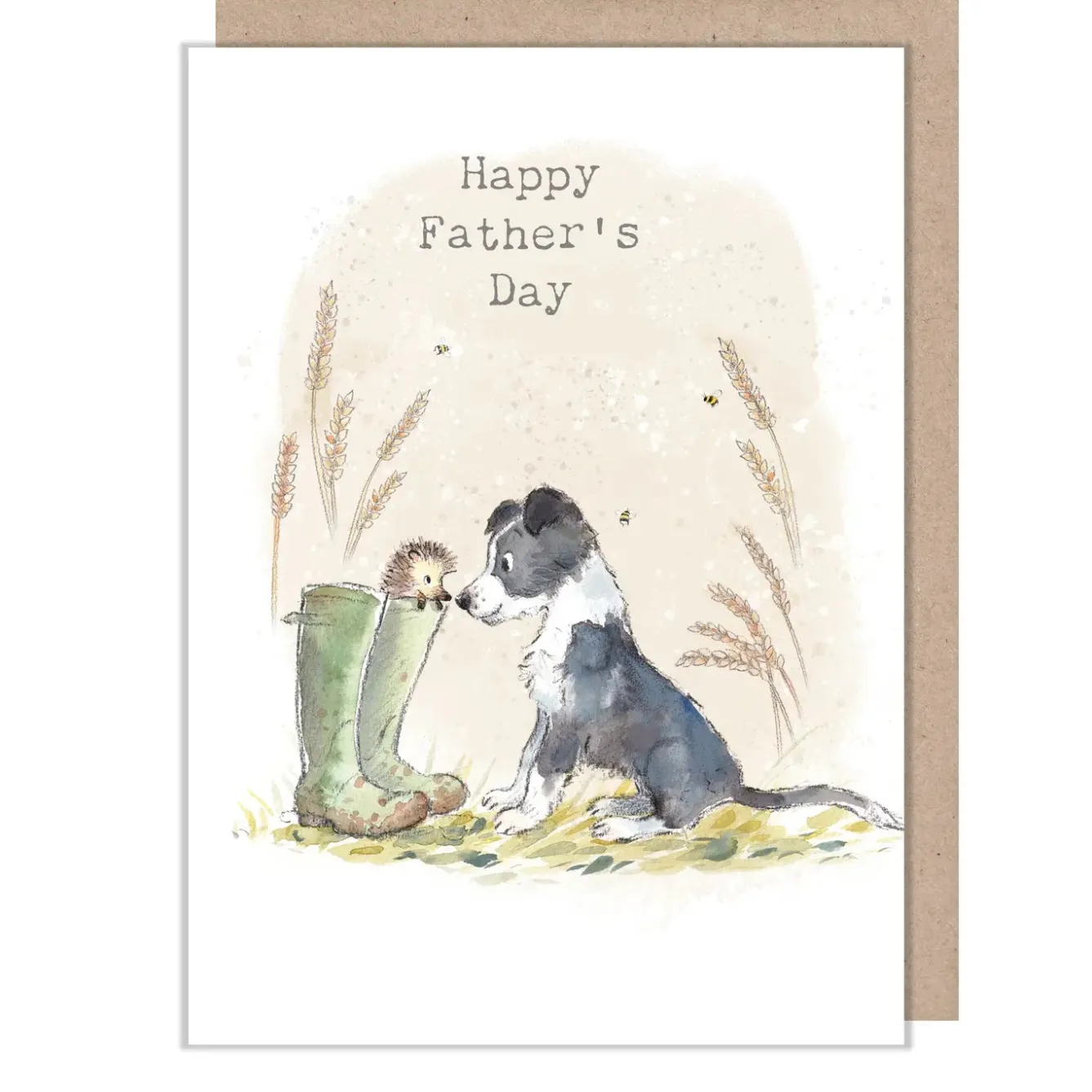 Paper Shed Design Collie Dog & Hedgehog Father's Day Greetings Card- Father's Day|Greeting Cards