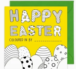 Yeti Colouring In "Happy Easter" Card- Greeting Cards|Crafts