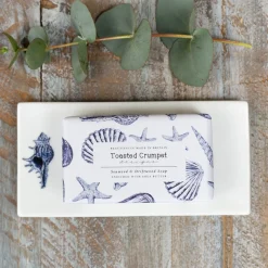Toasted Crumpet Conch China Rectangular Soap Dish- Soaps & Lotions