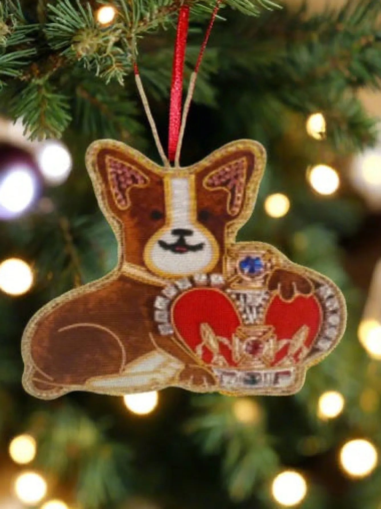 Tinker Tailor Corgi with Crown Decoration by London- Christmas Decorations|Seasonal Decor