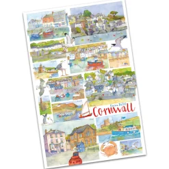 Emma Ball Cornwall by Tea Towel (Red)- Tea|Tea Towels