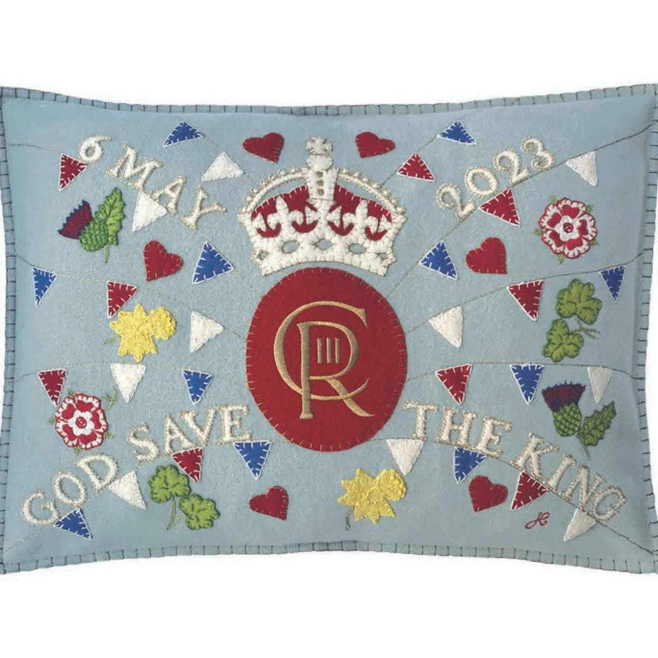 Jan Constantine Coronation Party Pillow - Duck Egg Blue- Royal|Pillows & Throws