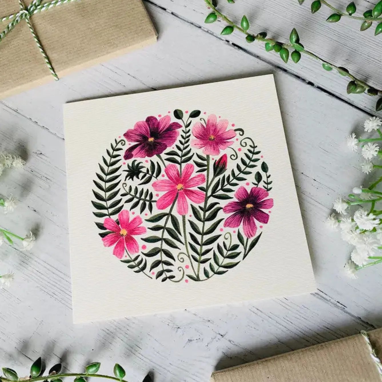 Becky Amelia Cosmos Greeting Card- Greeting Cards