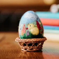 The Crafty Kit Co. Cottage Garden Egg Needle Felting Kit- Easter|Crafts