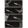 Selbrae Country Animals Mini Cheese Board and Knife Set of 4- Tea|Serving Plates & Boards