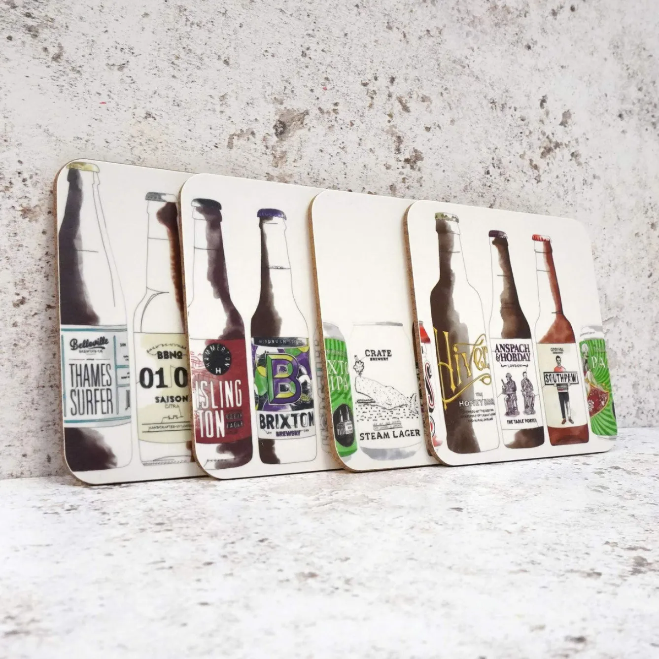 Corinne Alexander Craft Beer Coaster Set by- Father's Day|Coasters