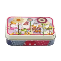 Emma Ball Crafting Gnomes Hinged Small Rectangular Tin- Storage