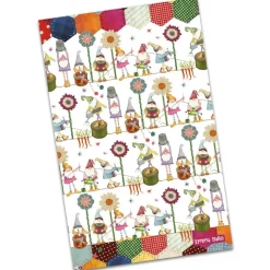 Emma Ball Crafting Gnomes Tea Towel- Tea|Tea Towels
