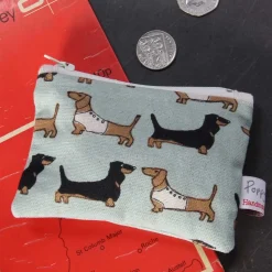 Poppy Treffry Dachshund Small Flat Coin Purse- Storage|Bags
